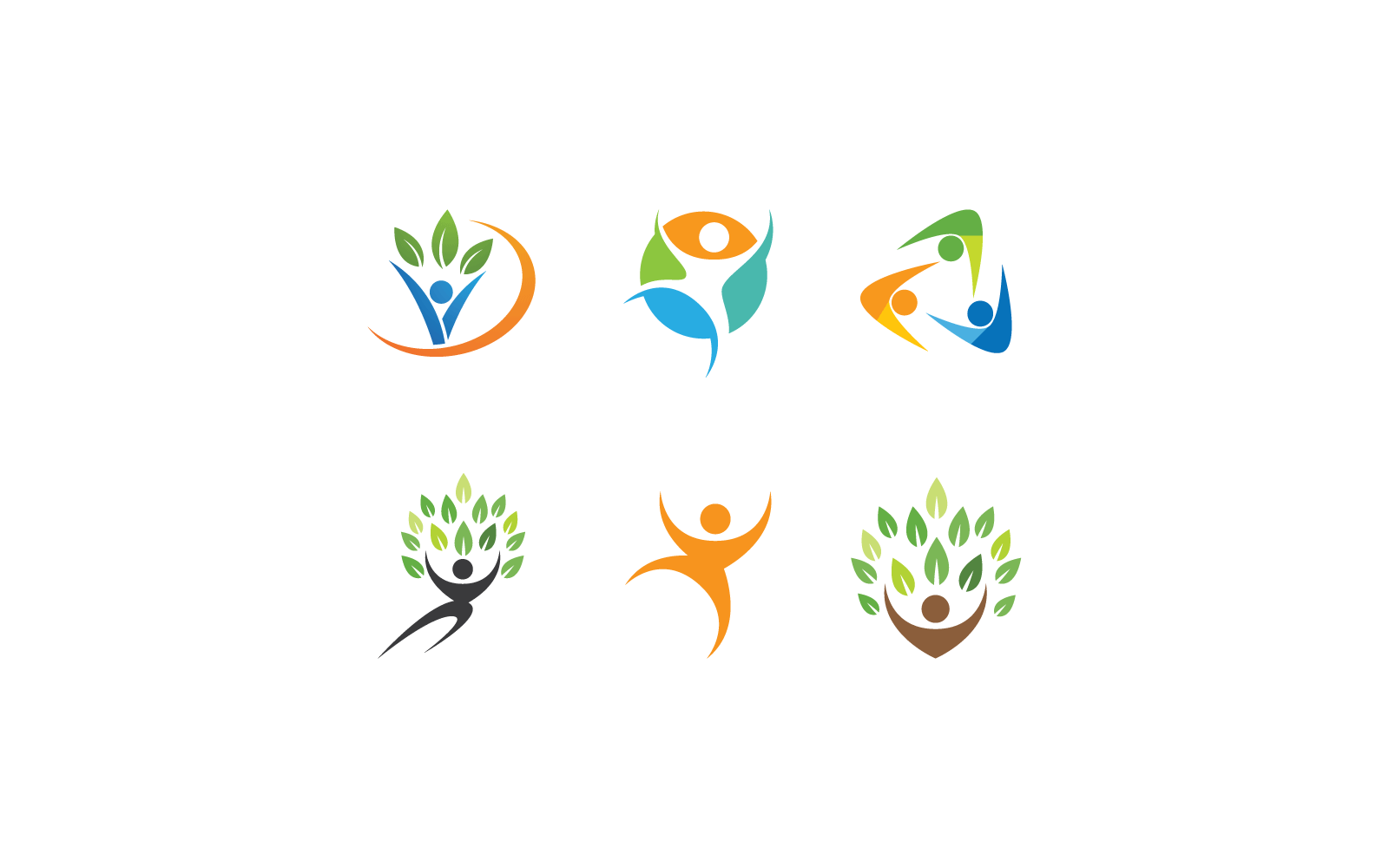 Ilustración de personas con vida sana Icono de logotipo