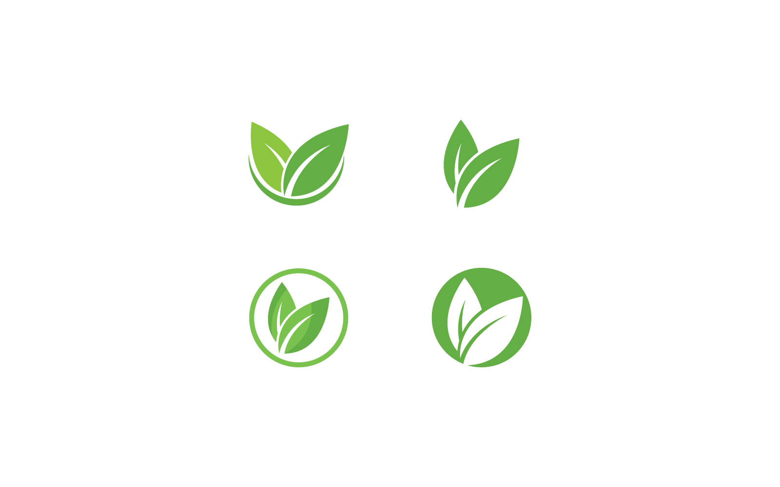 Ilustración del logotipo de la hoja verde icono de diseño vectorial de naturaleza