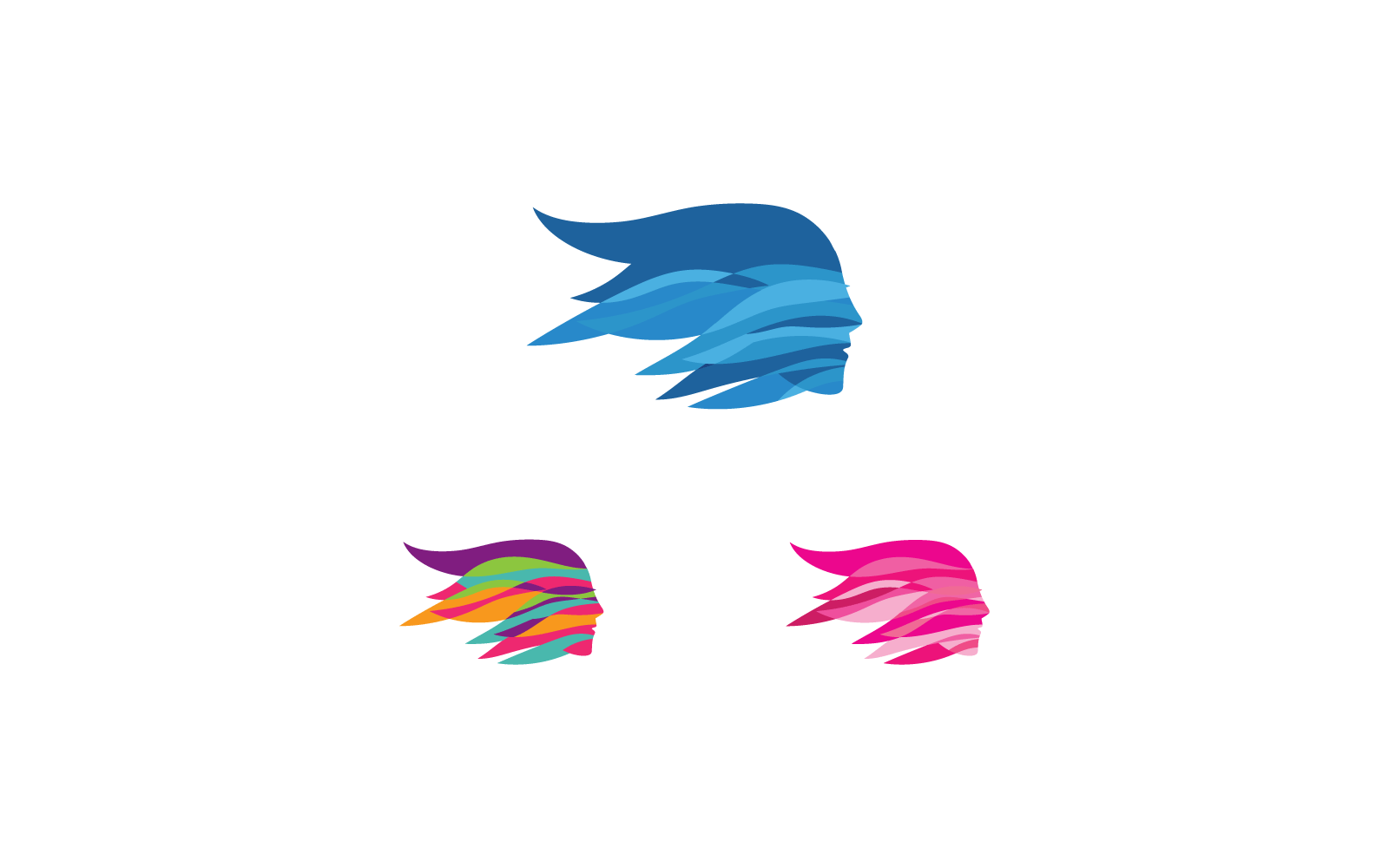 Piękna kobieta ikona wektor logo płaski projekt szablon