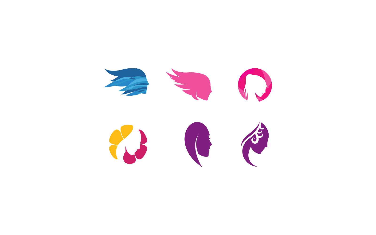 Women face silhouette illustration Logo vector Logo Template