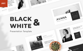 Avana - Black and White PowerPoint Presentation