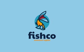 Fishco Mascot Cartoon Logo