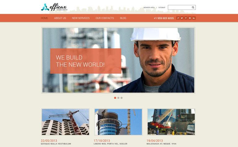 Construction Company Bootstrap Website Template Big Screenshot Construction Company Responsive Website Template New Screenshots BIG