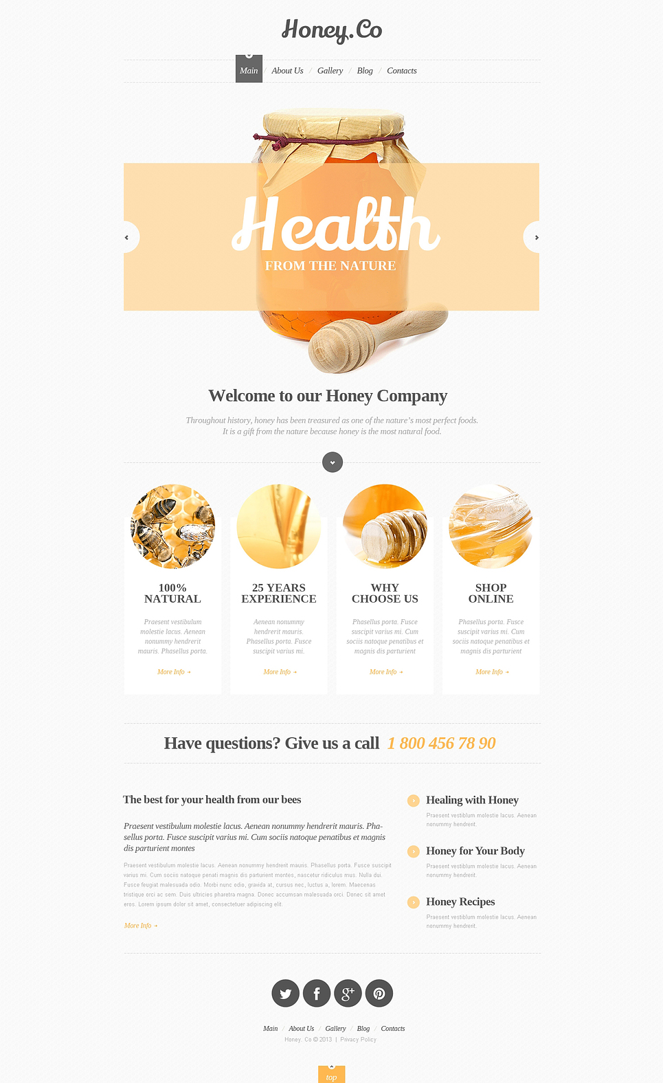 Honey Store Responsive Website Template New Screenshots BIG