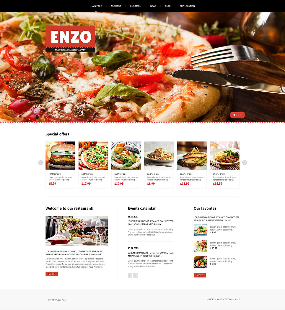 Italian Restaurant Responsive Joomla Template New Screenshots BIG