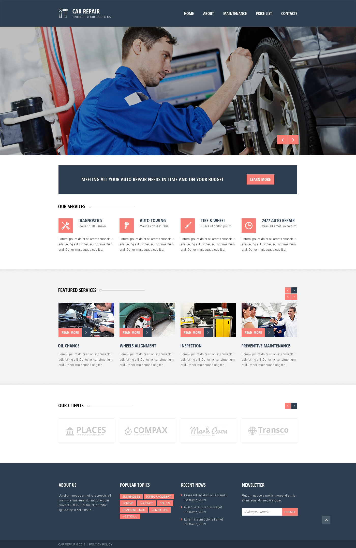 Modèle Web adaptatif pour site de réparation de voitures #46196 - screenshot