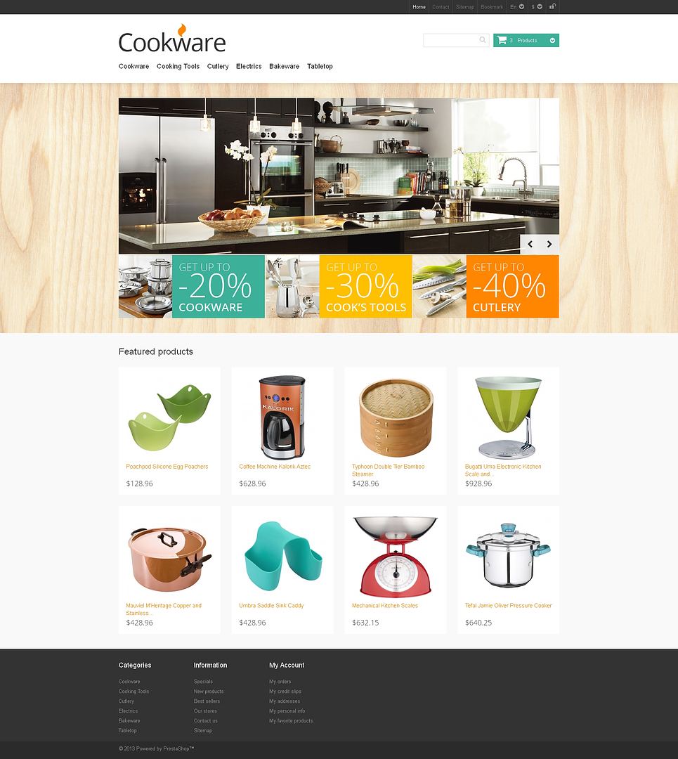 Responsive Cookware Store PrestaShop Theme New Screenshots BIG