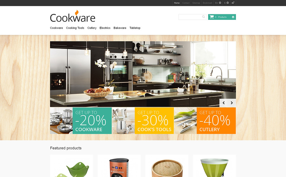 Responsive Cookware Store Theme 46190
