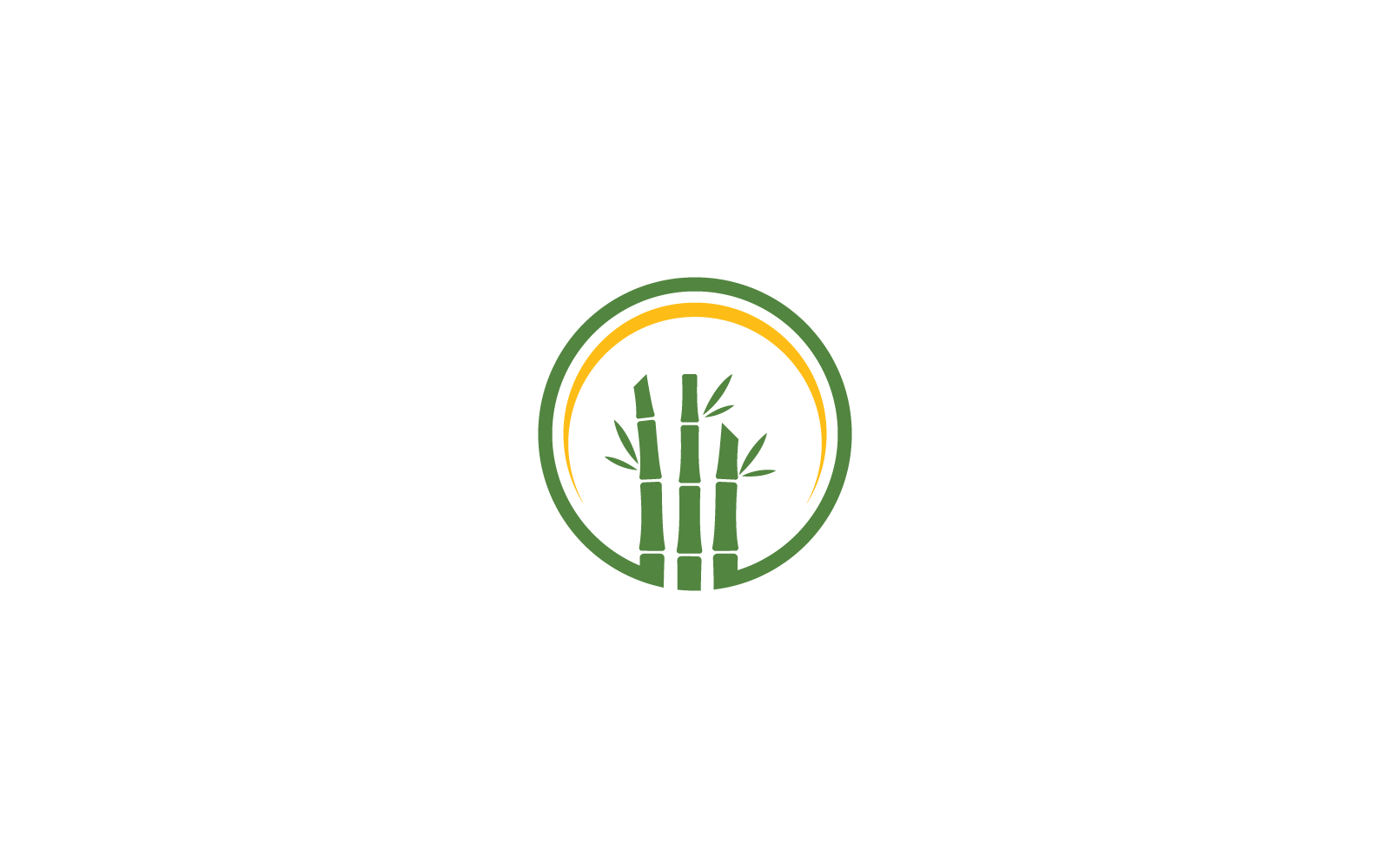 Bambu ağacı logo illüstrasyonu düz tasarım