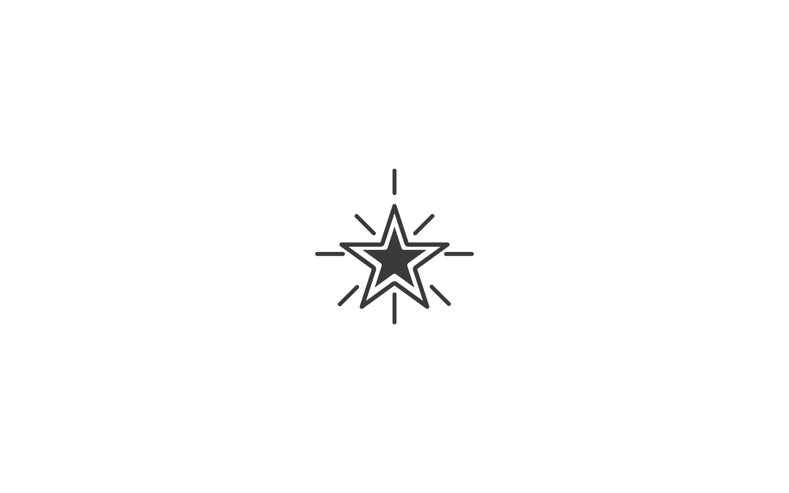 Plantilla de diseño plano de ilustración de icono vectorial de logotipo de estrella