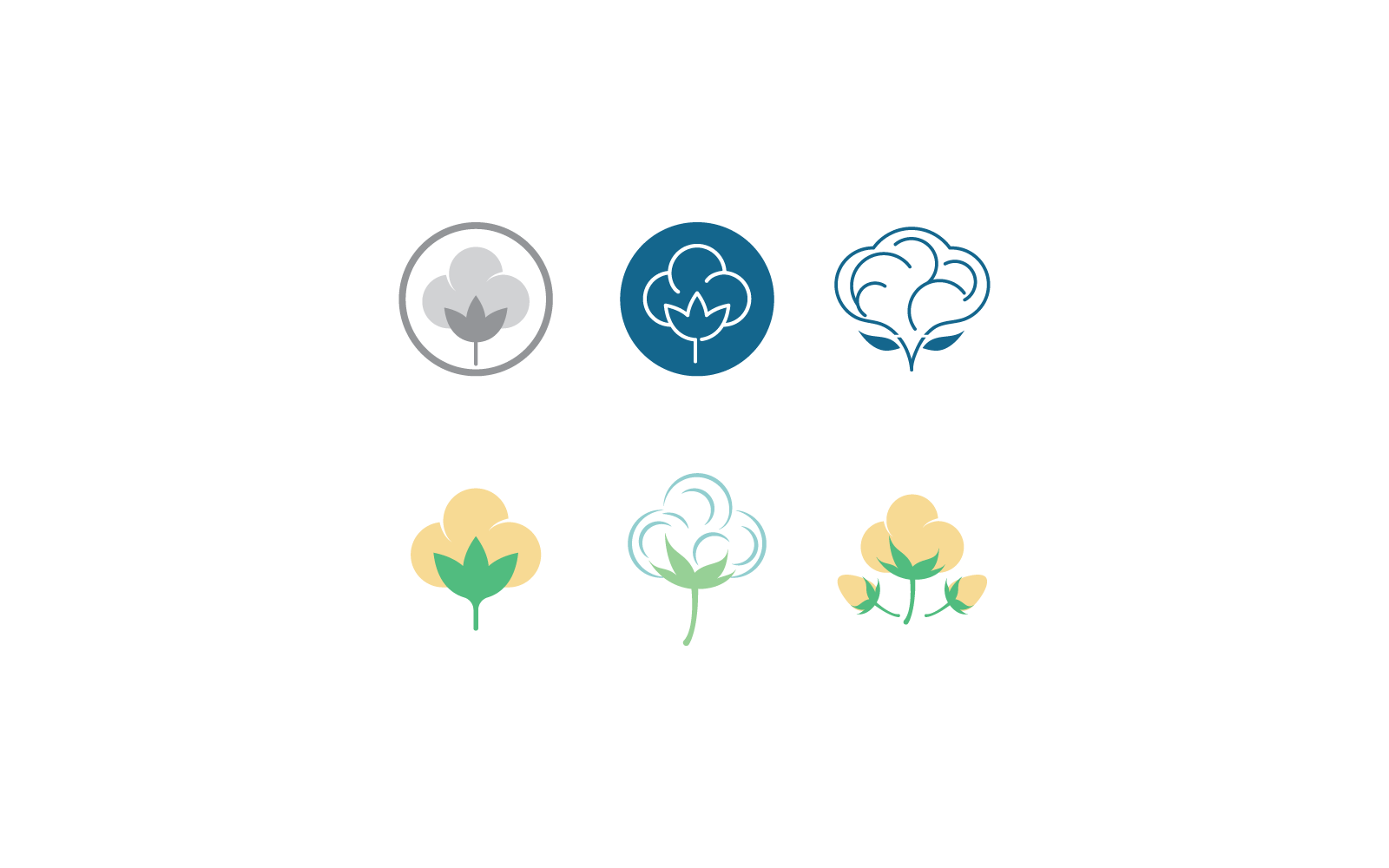 Vorlage für das Design des Baumwolllogos, Vektorgrafik