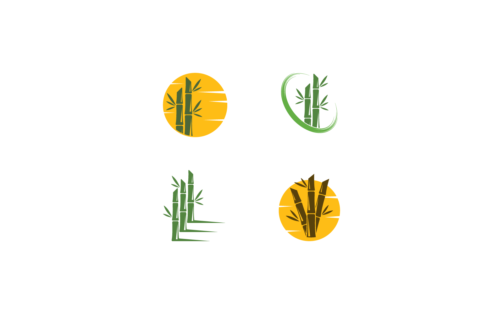 Bambusbaum-Logo-Illustration, flache Designvorlage