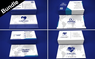 Bundle of 4 Business Card Templates For Clinic Hospitals and Doctors