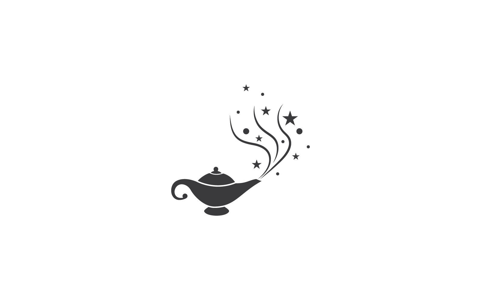 Diseño de ilustración de icono vectorial del logotipo de lámpara mágica