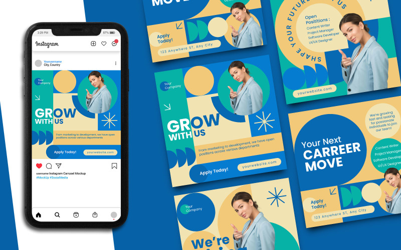 Geometric Hiring Instagram Post Social Media