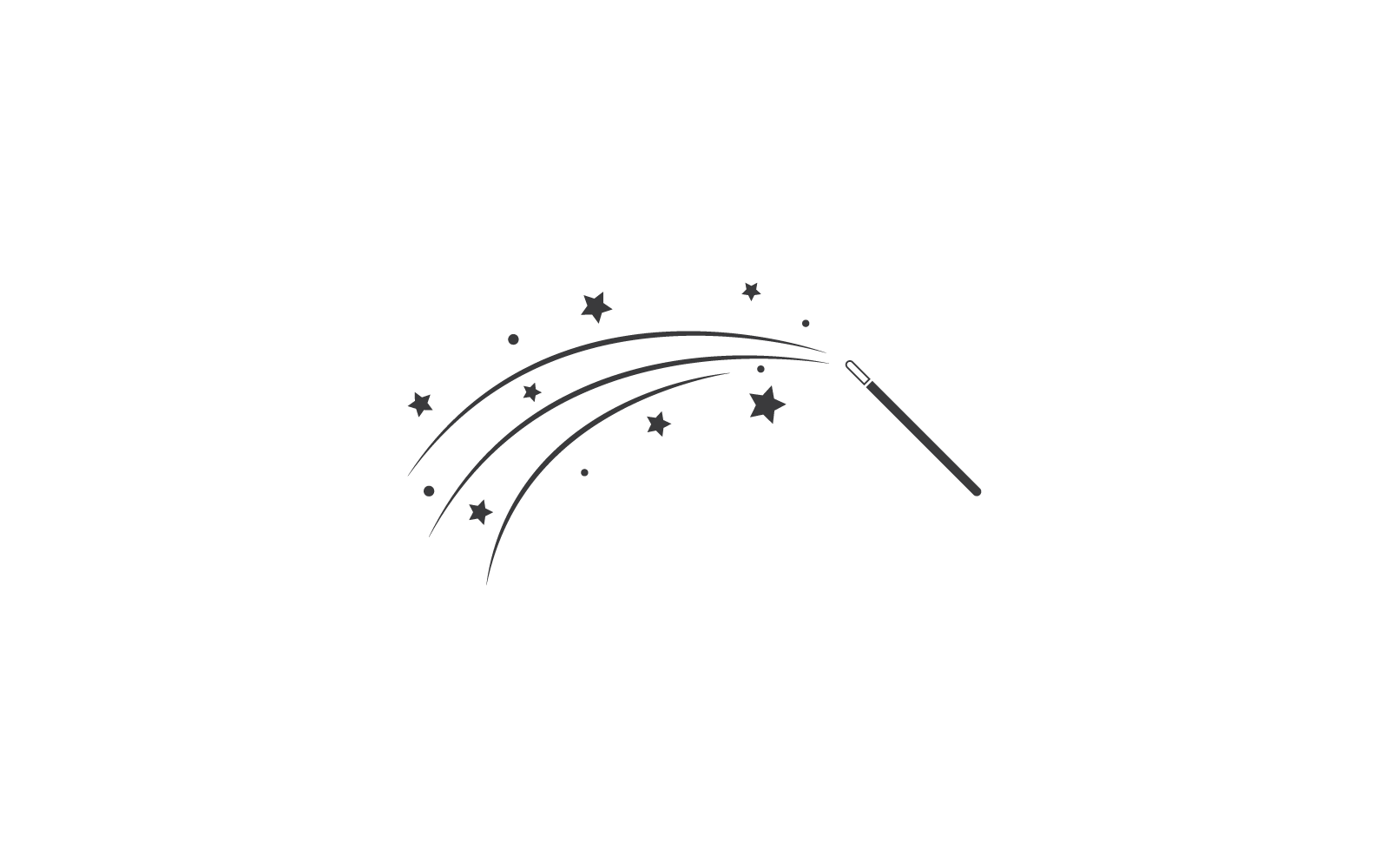 Plantilla de vector de icono de diseño plano de varita mágica