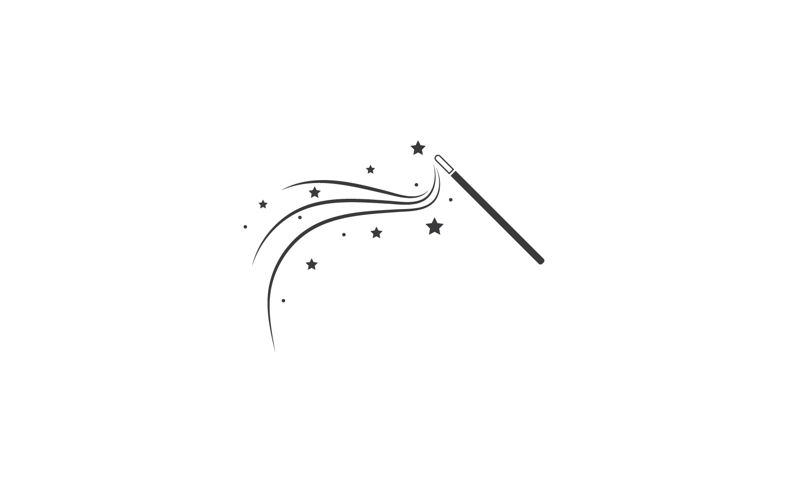 Plantilla de vector de icono de ilustración de varita mágica