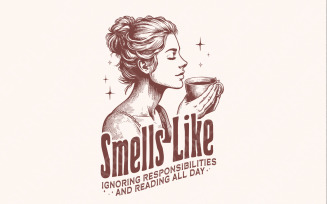 Smells like Reading Books PNG, Vintage Christmas Book Lover Design, Teacher Christmas Digital