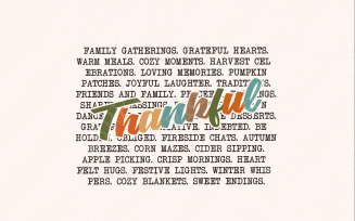 Thankful Words PNG, Thanksgiving png, Fall Shirt Design, Autumn Fall Sublimation, Pumpkin png, Cozy