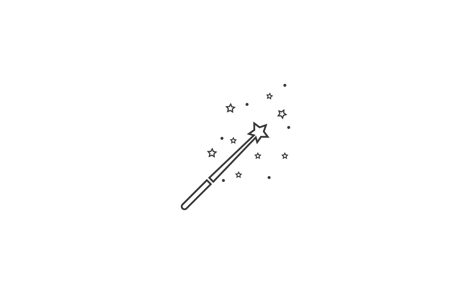 Zauberstab-Illustrationsstab-Symbol, Vektorvorlage