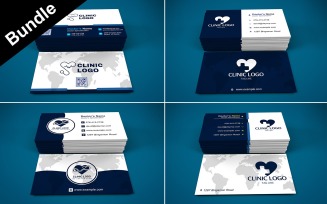 Bundle of 4 Business Card Templates For Clinic