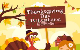 13 Happy Thanksgiving Day Illustration