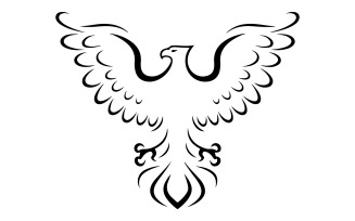 Black outlined eagle silhouette tattoo