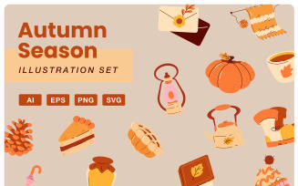 Autumn Season Illustration Set