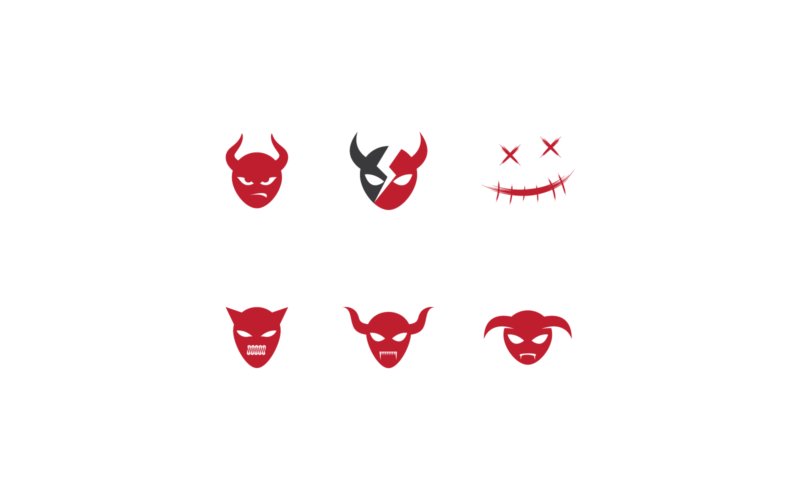 Devil character logo ilustration icon vector template