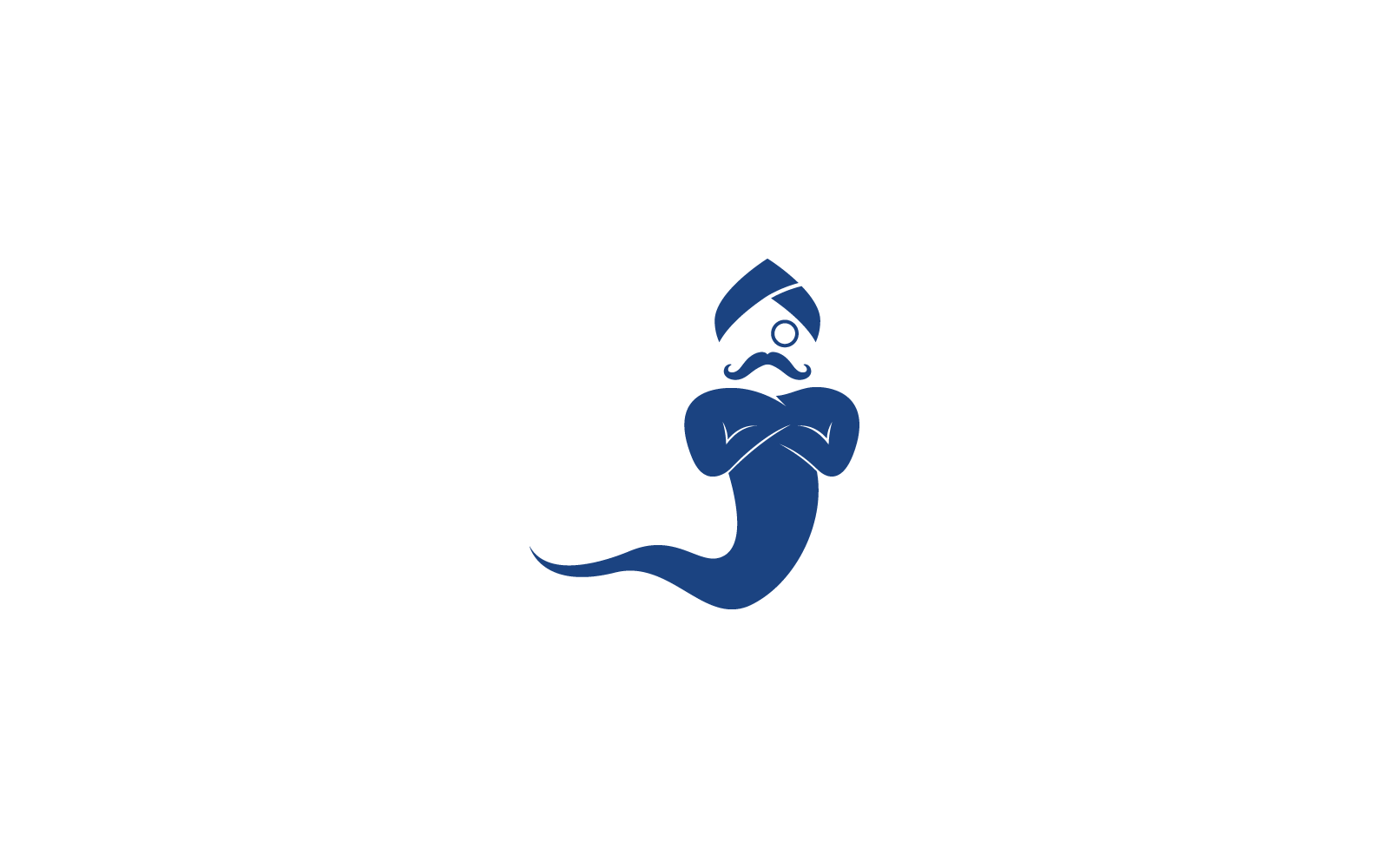 Genie logo illüstrasyon vektör düz tasarım