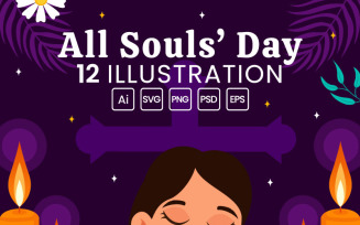 12 All Souls Day Vector Design Illustration