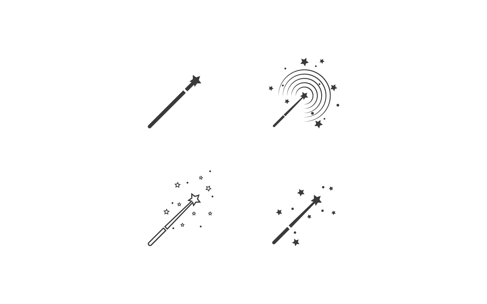 Plantilla de ilustración vectorial de conjunto de iconos de palo mágico