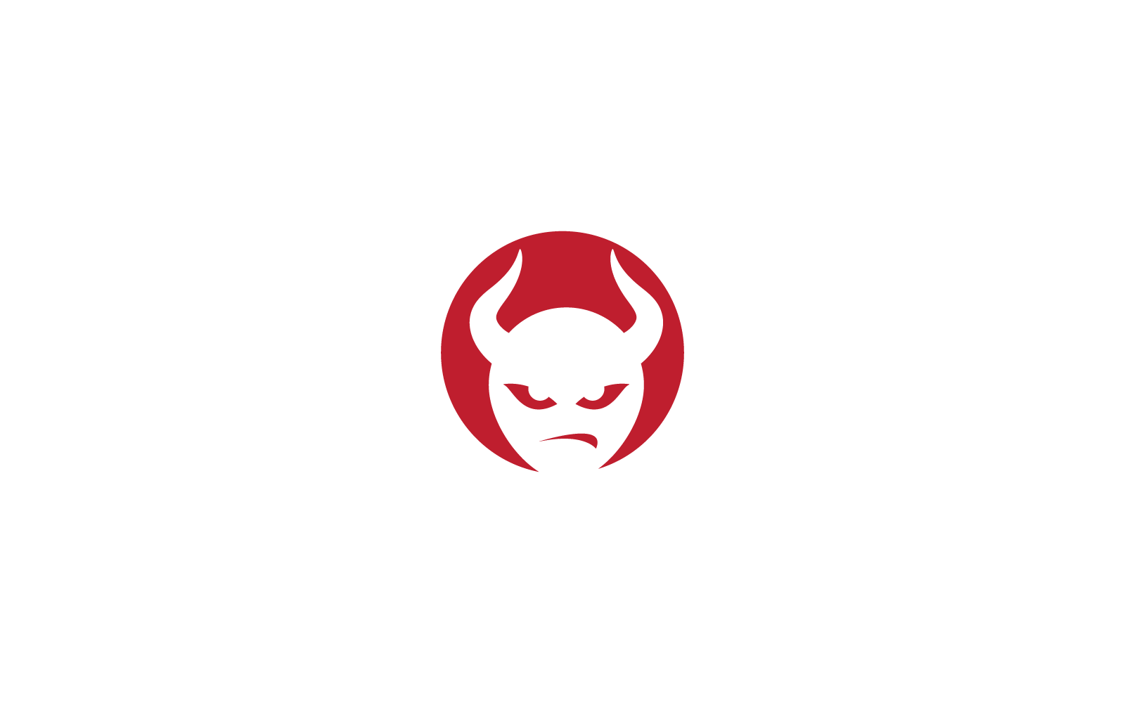 Şeytan karakter logo simgesi illüstrasyon vektör şablonu