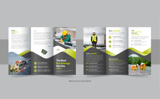 Solar energy trifold brochure, eco energy or solar panel trifold brochure template