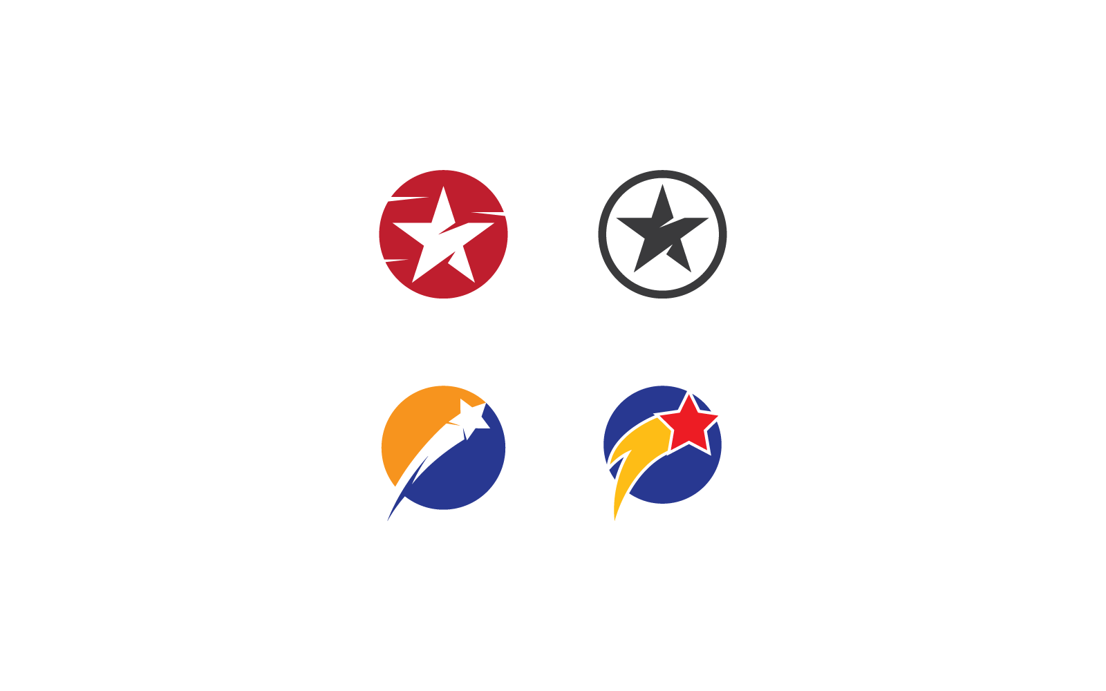 Yıldız Logo Şablonu illüstrasyon düz tasarım