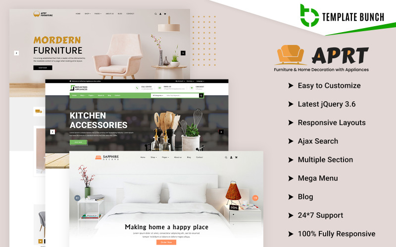 Aprt - Furniture and Decora with Home Appliance - Responsive Shopify 2.0 Ecommerce theme Shopify Theme