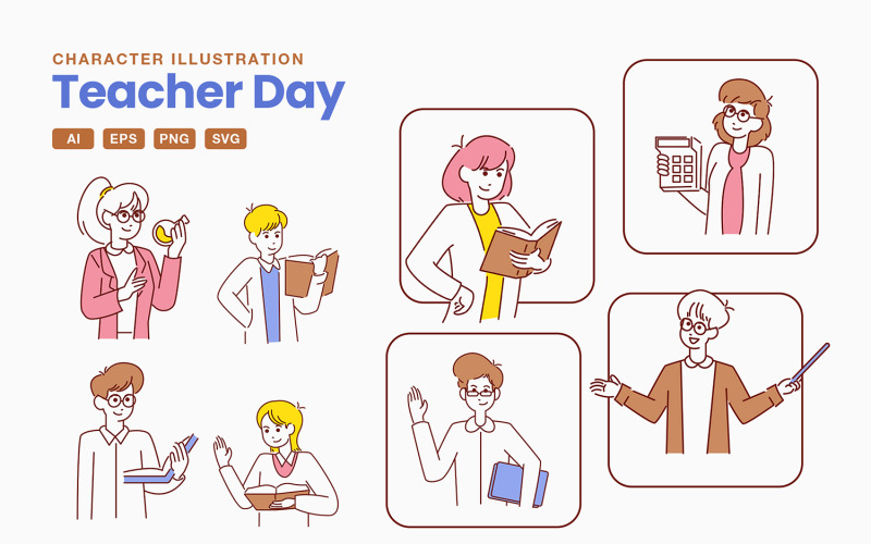 Teacher Day Character Illustration