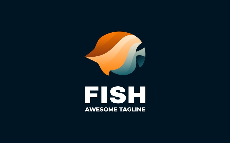 Fish Gradient Colorful Logo 01 Logo Template