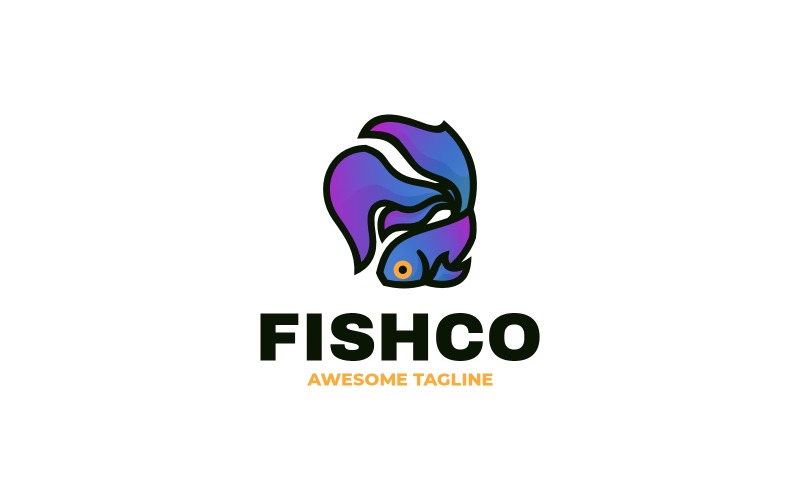 Fishco Mascot Cartoon Logo 01 Logo Template