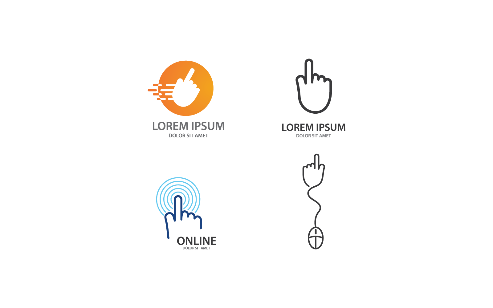 Click online store logo vector flat design