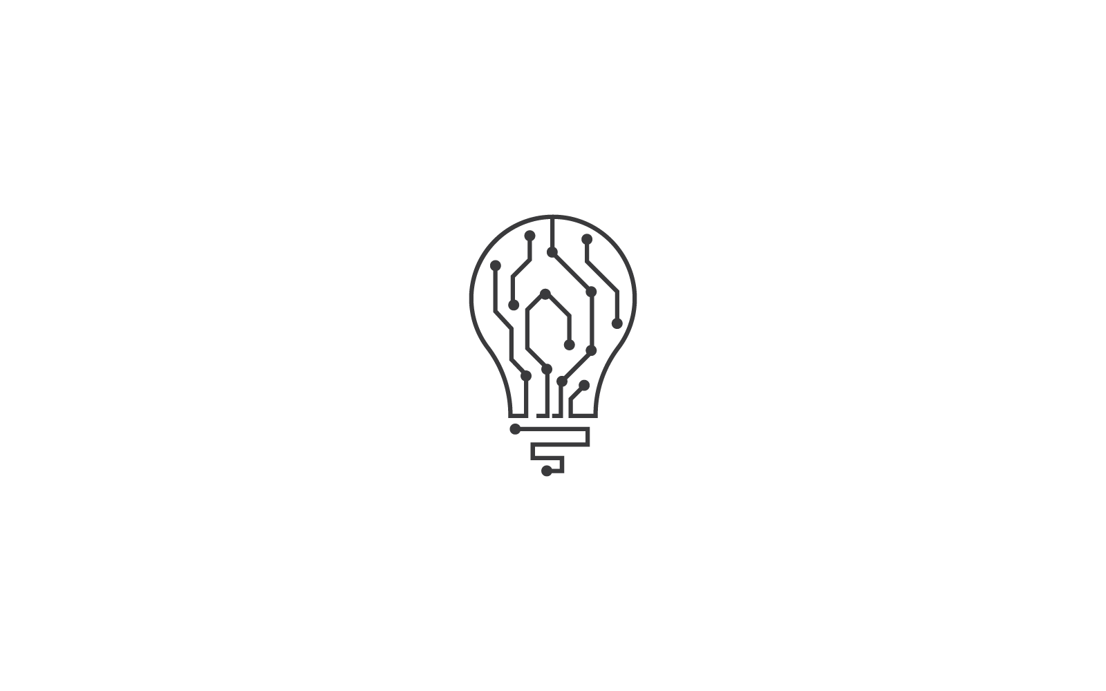 Diseño de plantilla de vector de ilustración de logotipo de tecnología de bombilla