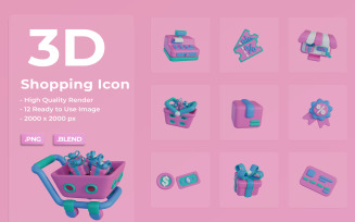 3D Shopping Icon Template 01