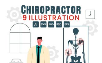 9 Chiropractor Physiotherapy Rehabilitation Illustration