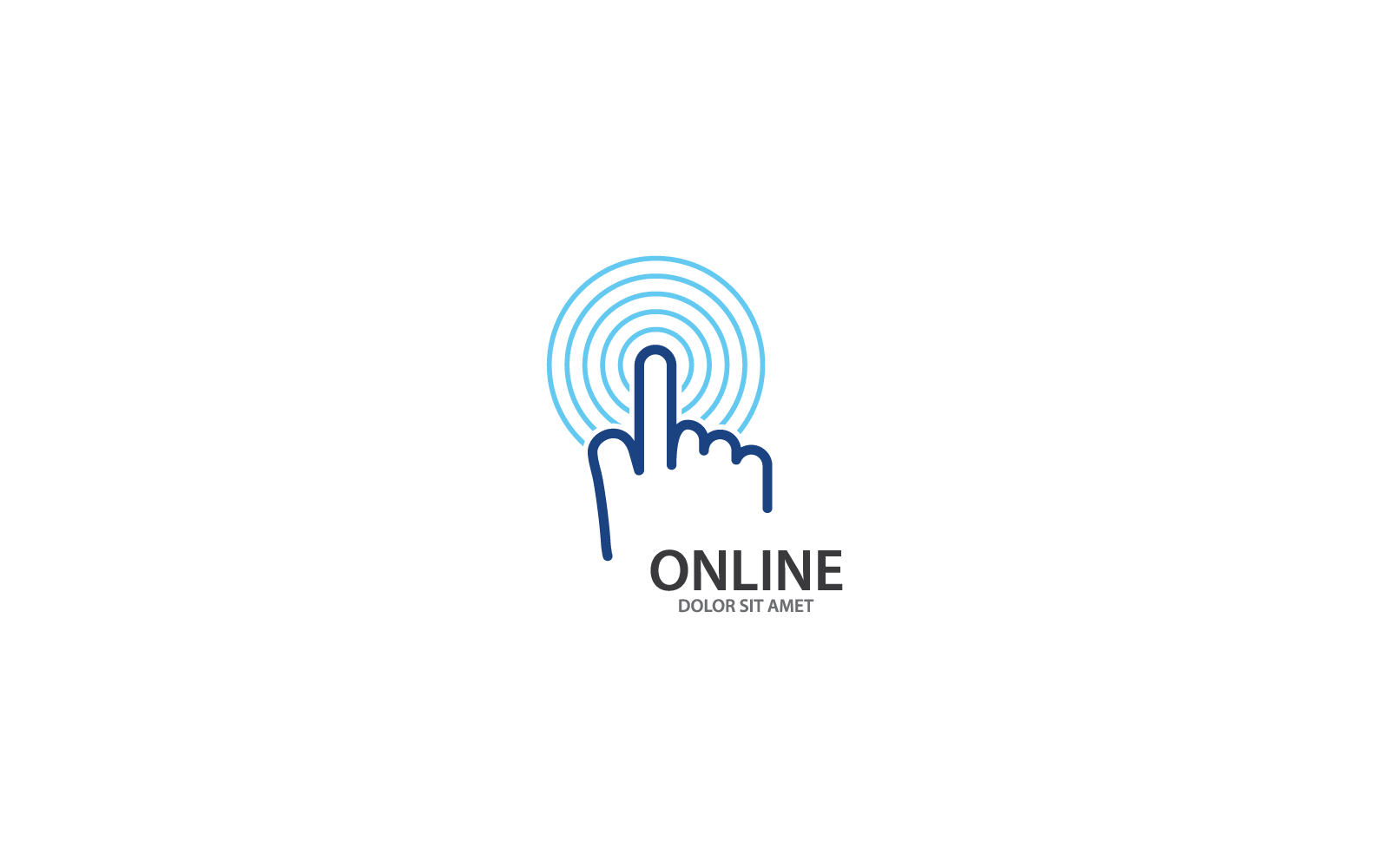 Klicken Sie auf das Online-Shop-Logo, Illustration, Symbol, Vektordesign