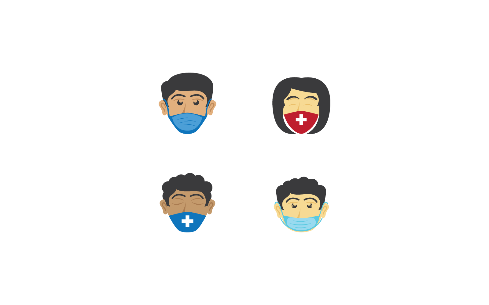 People with Safety mask design illustration icon vector