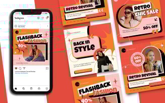 Retro Fashion Instagram Post Template 01