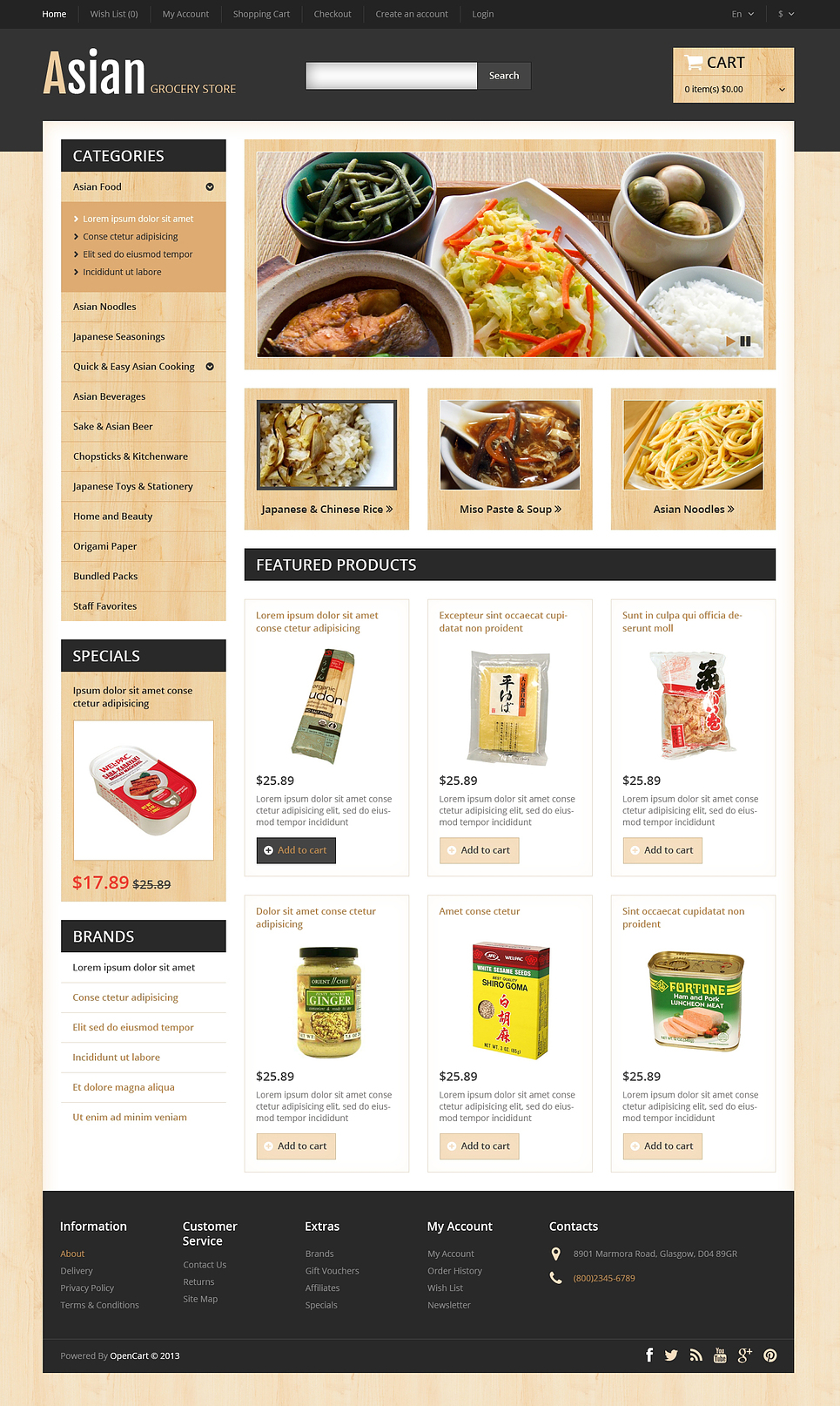 Asian Grocery Store OpenCart Template New Screenshots BIG