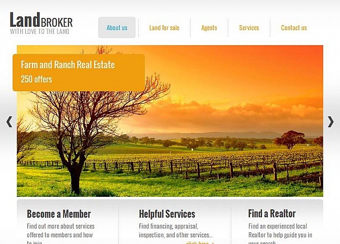 Land Broker Premium Facebook HTML CMS Theme Big Screenshot Land Broker Facebook HTML CMS Template New Screenshots BIG