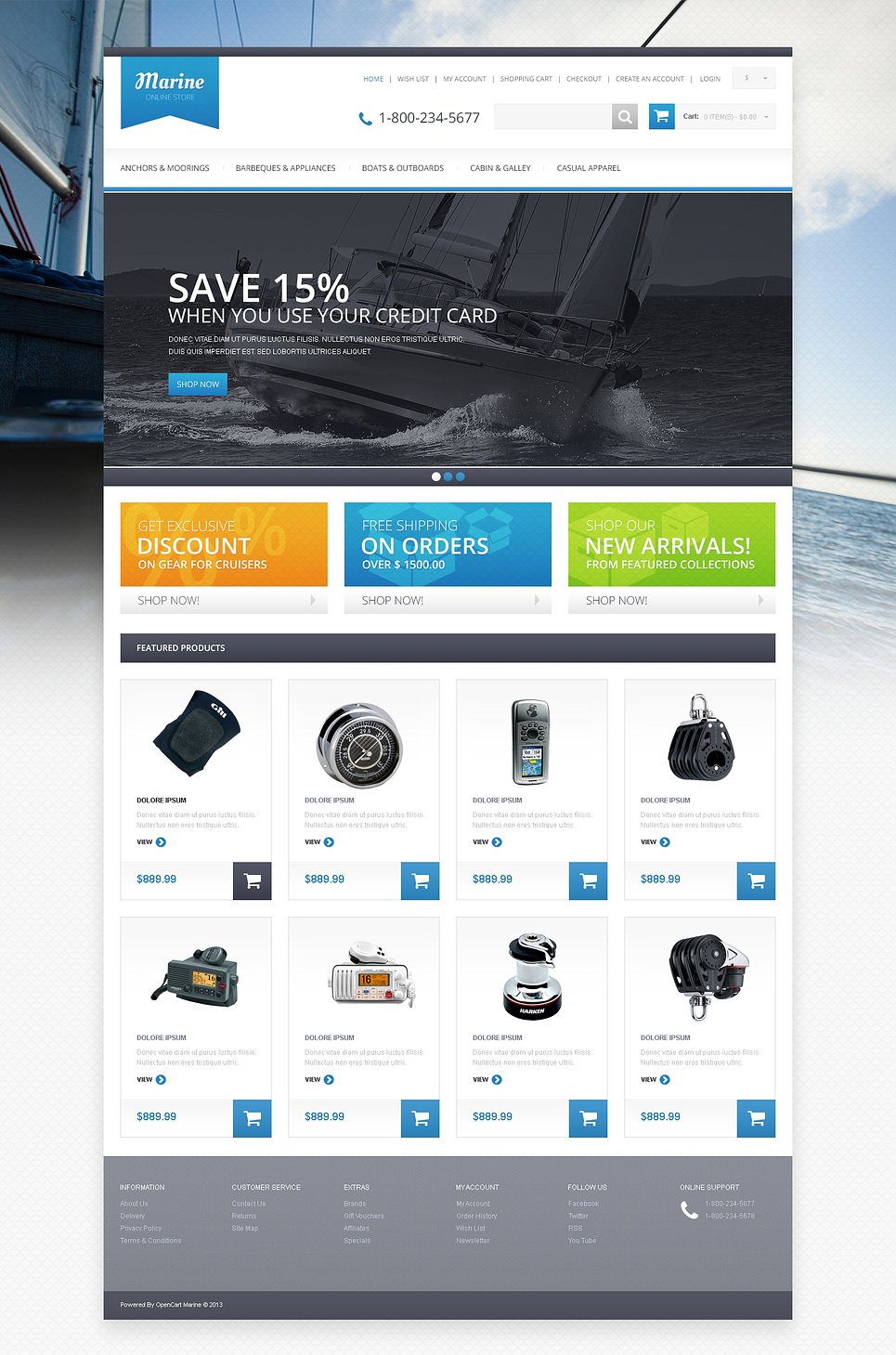 Responsive Marine Store OpenCart Template New Screenshots BIG