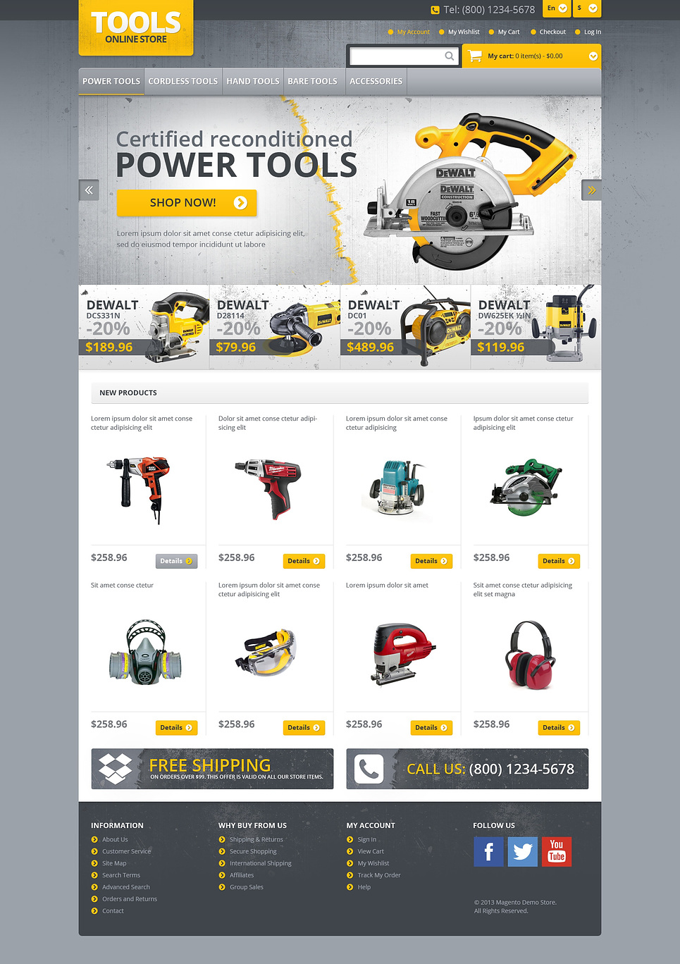 Responsive Tools Store Magento Theme New Screenshots BIG